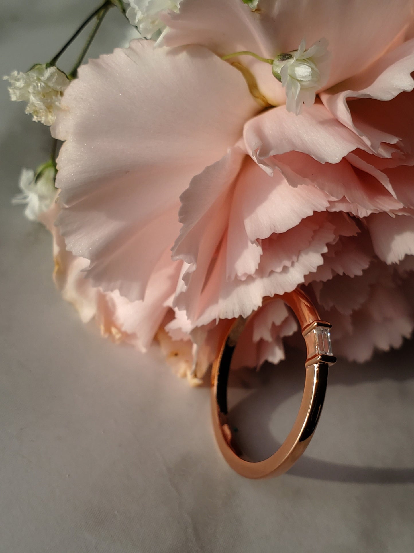 14k solid gold straight baguette, rose gold ring, stackable ring, bridal ring, minimal jewelry, wedding band, engagement ring, anniversary ring