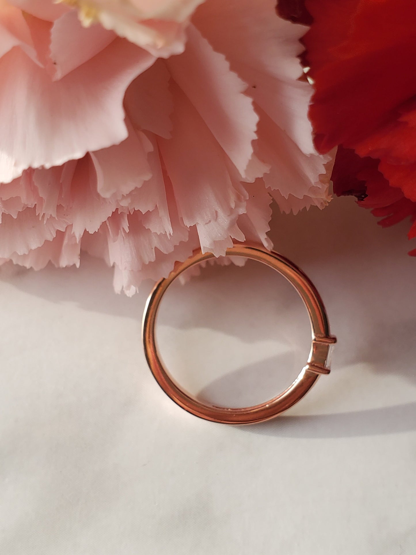 14k solid gold straight baguette, rose gold ring, stackable ring, bridal ring, minimal jewelry, wedding band, engagement ring, anniversary ring