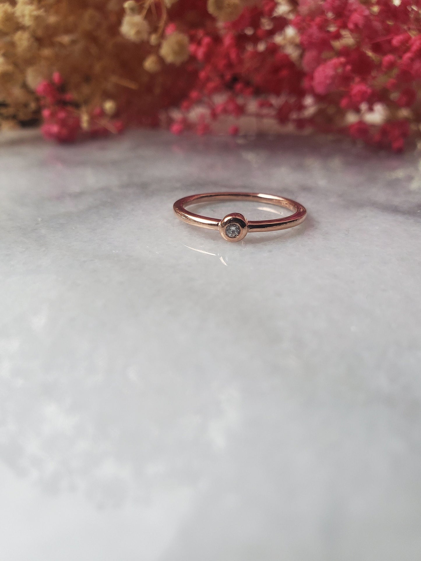 14k solid gold bezel ring, Thin ring, Delicate ,stackable ring, simple ring, rose gold ring, 925 sterling silver or 14k solid gold, engagement ring, minimalist ring
