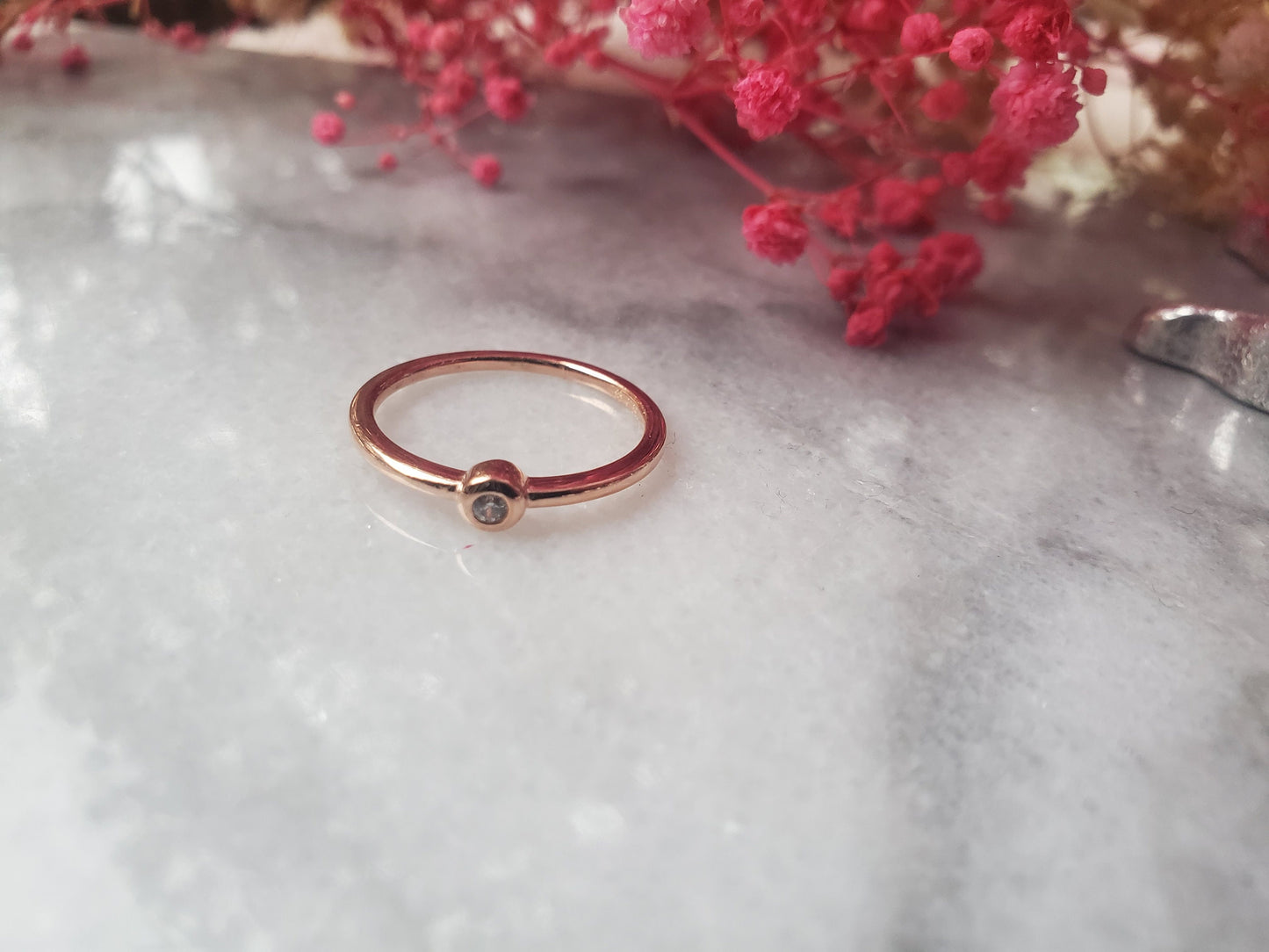 14k solid gold bezel ring, Thin ring, Delicate ,stackable ring, simple ring, rose gold ring, 925 sterling silver or 14k solid gold, engagement ring, minimalist ring