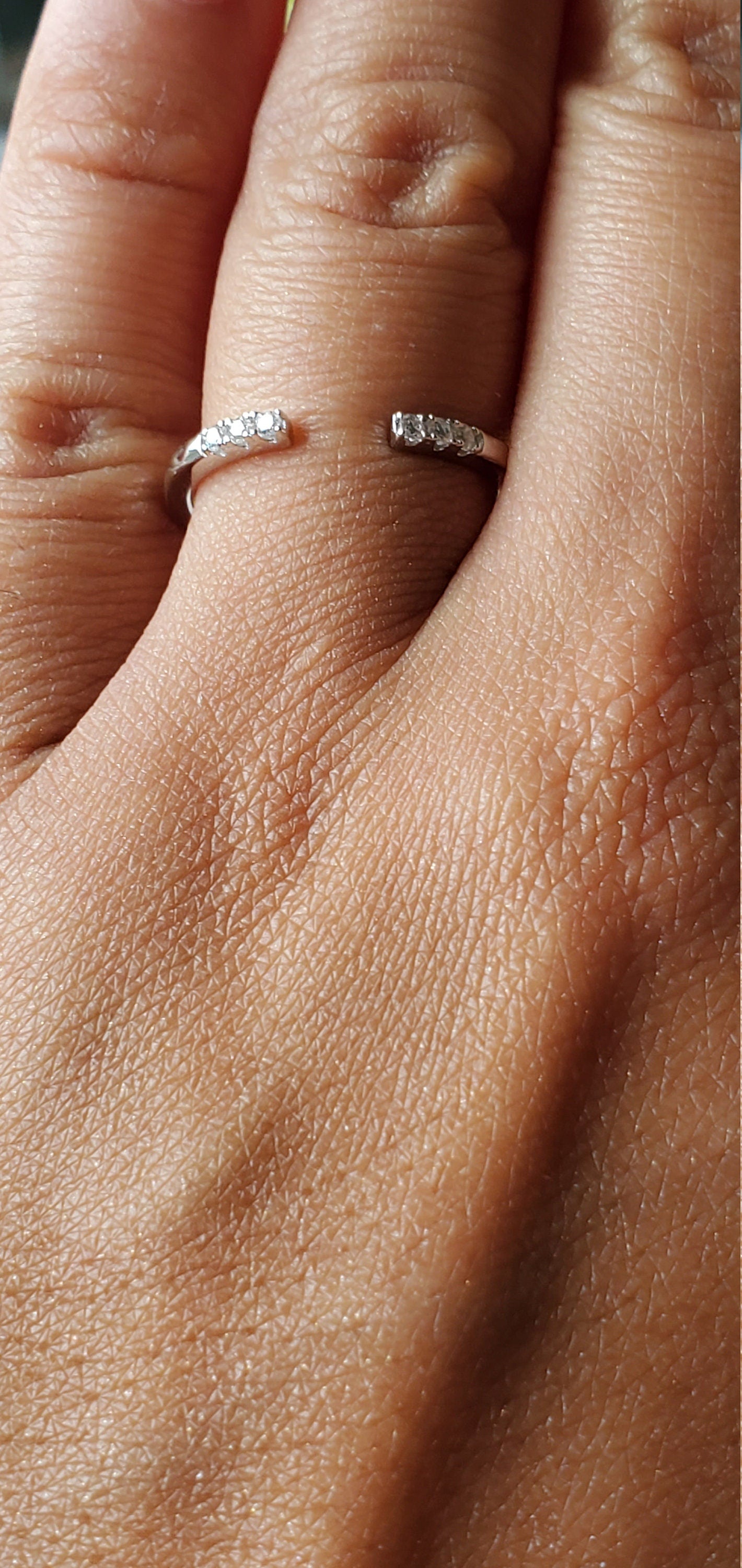 Open Ring with CZ End Caps, minimal jewelry, Anniversary Gift, Present Future Ring, promise ring, Open Stackable Ring, Dainty Wedding Band