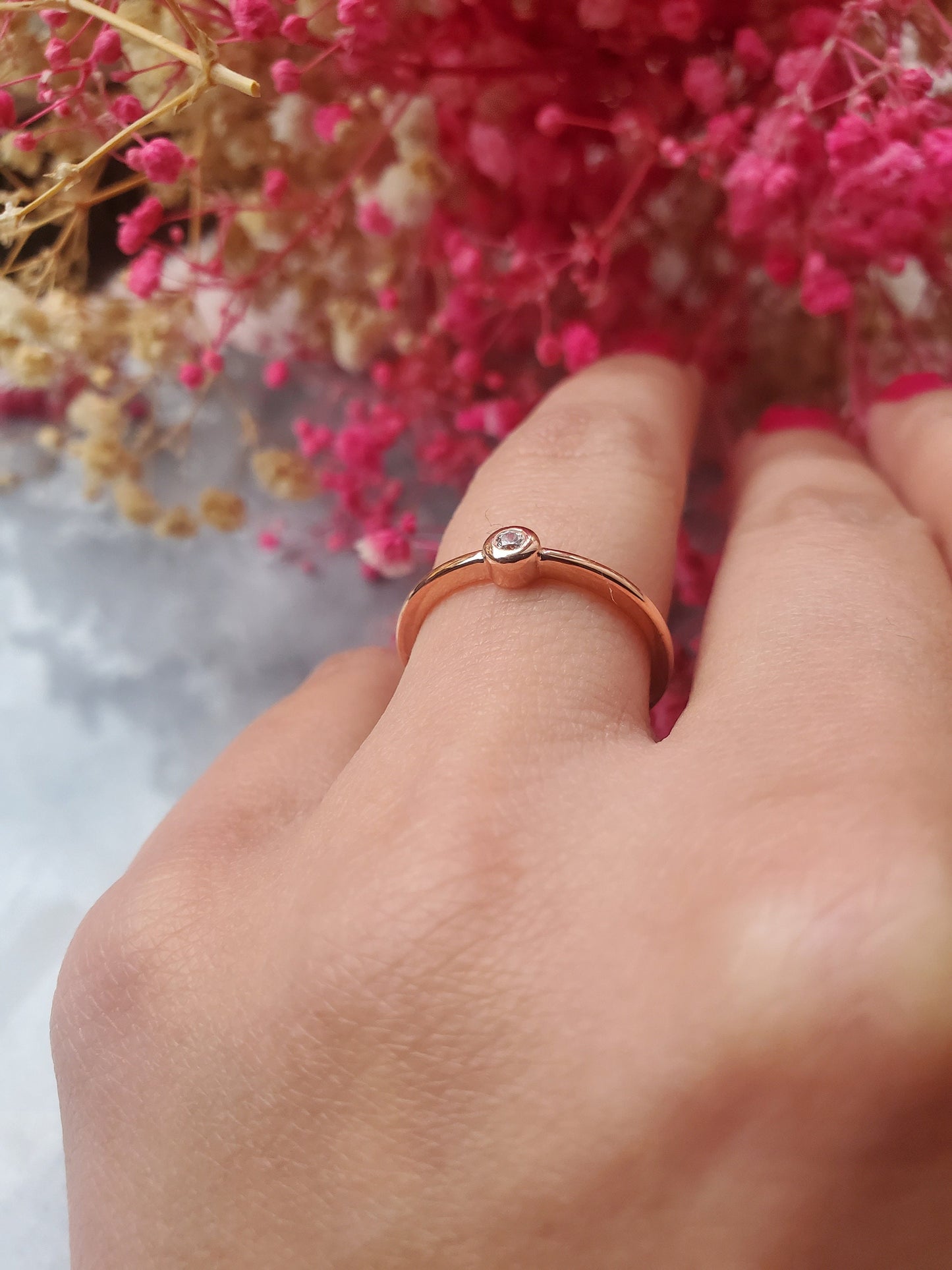 14k solid gold bezel ring, Thin ring, Delicate ,stackable ring, simple ring, rose gold ring, 925 sterling silver or 14k solid gold, engagement ring, minimalist ring