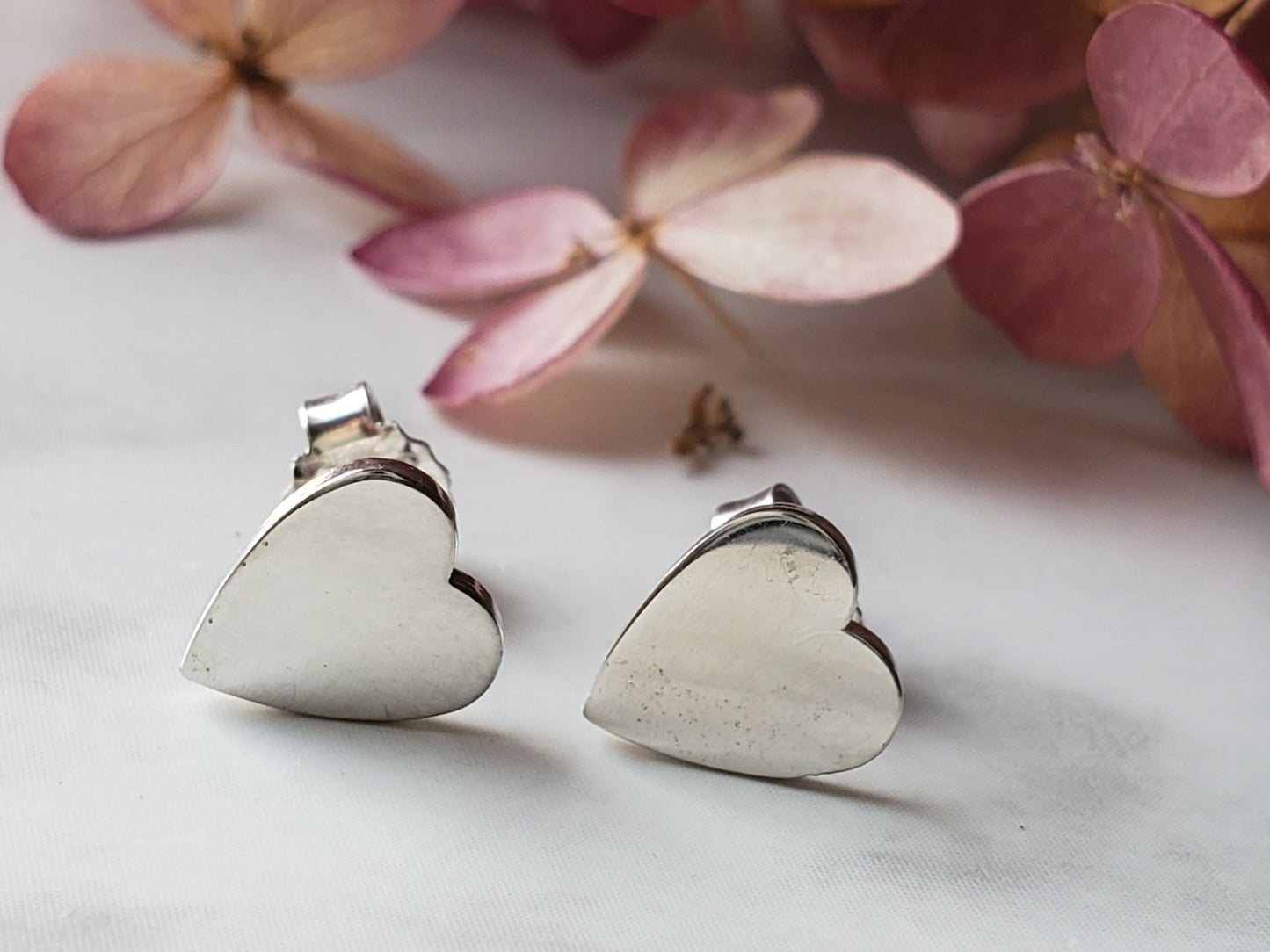 Heart Stud Earrings, Dainty Heart Stud Earrings, silver Heart Stacking Earrings, Tiny Stud Earrings, valentines day gifts for her