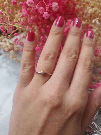 14k solid gold bezel ring, Thin ring, Delicate ,stackable ring, simple ring, rose gold ring, 925 sterling silver or 14k solid gold, engagement ring, minimalist ring