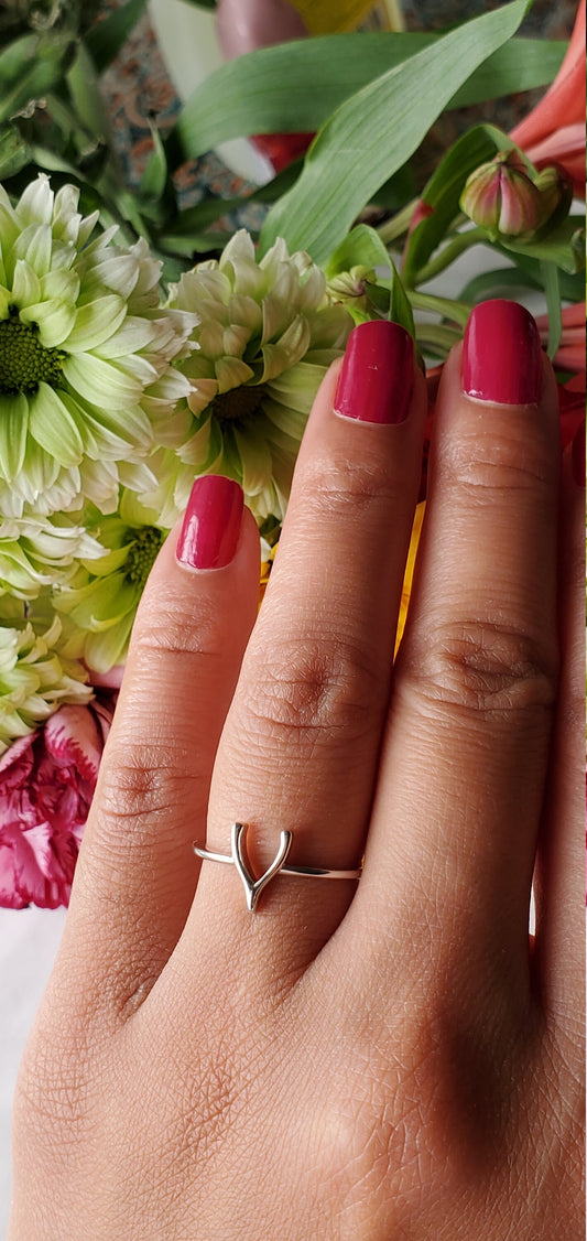wishbone Ring, simple ring, delicate ring, symbolic ring, teen age ring, friendship ring, lucky charm ring, good luck ring, birthday gift