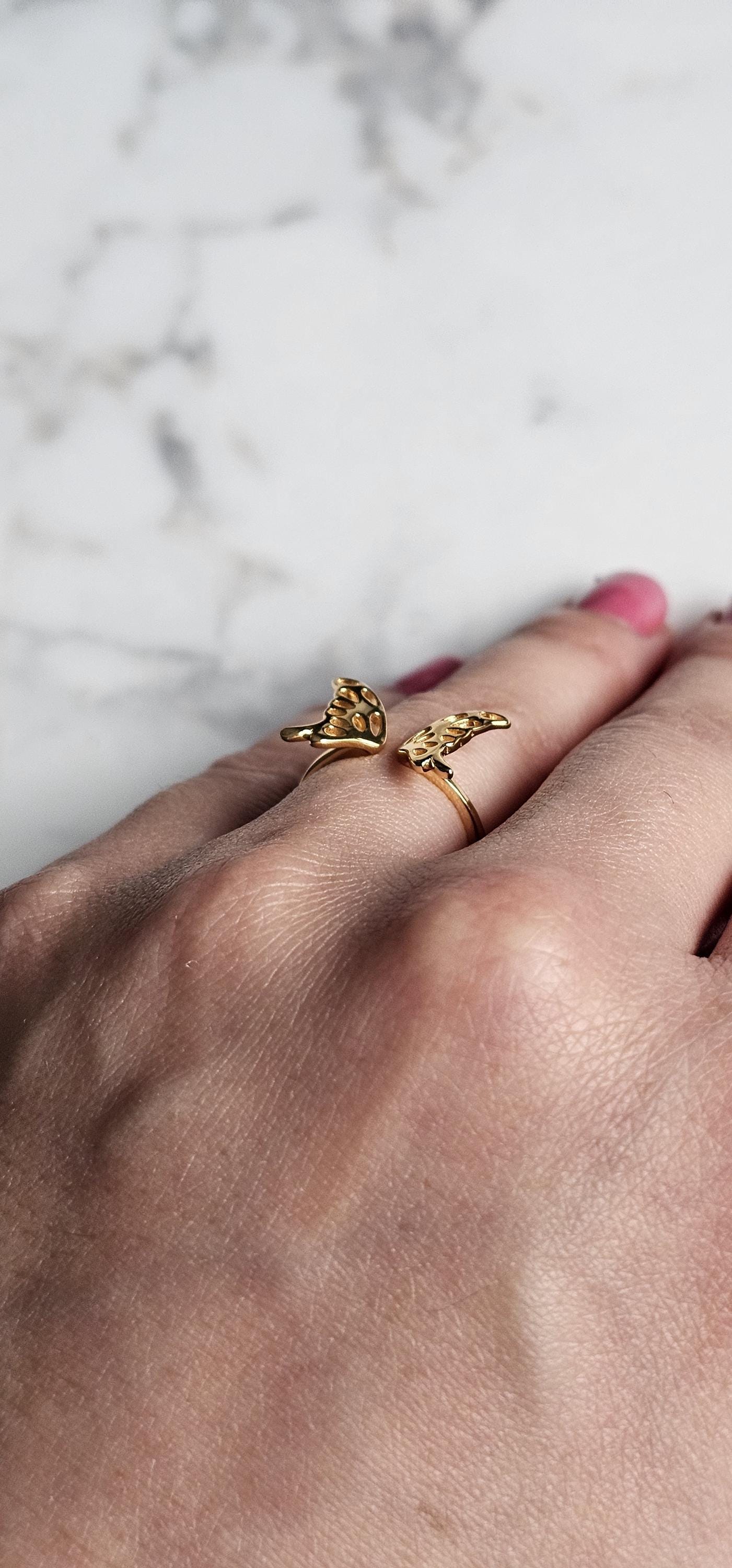 gold butterfly, 14K Gold Plated Butterfly Ring, Anniversary Gift, Teen Girl gift, 925 sterling silver ring