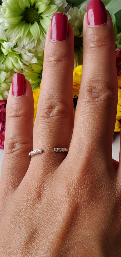 Open Ring with CZ End Caps, minimal jewelry, Anniversary Gift, Present Future Ring, promise ring, Open Stackable Ring, Dainty Wedding Band