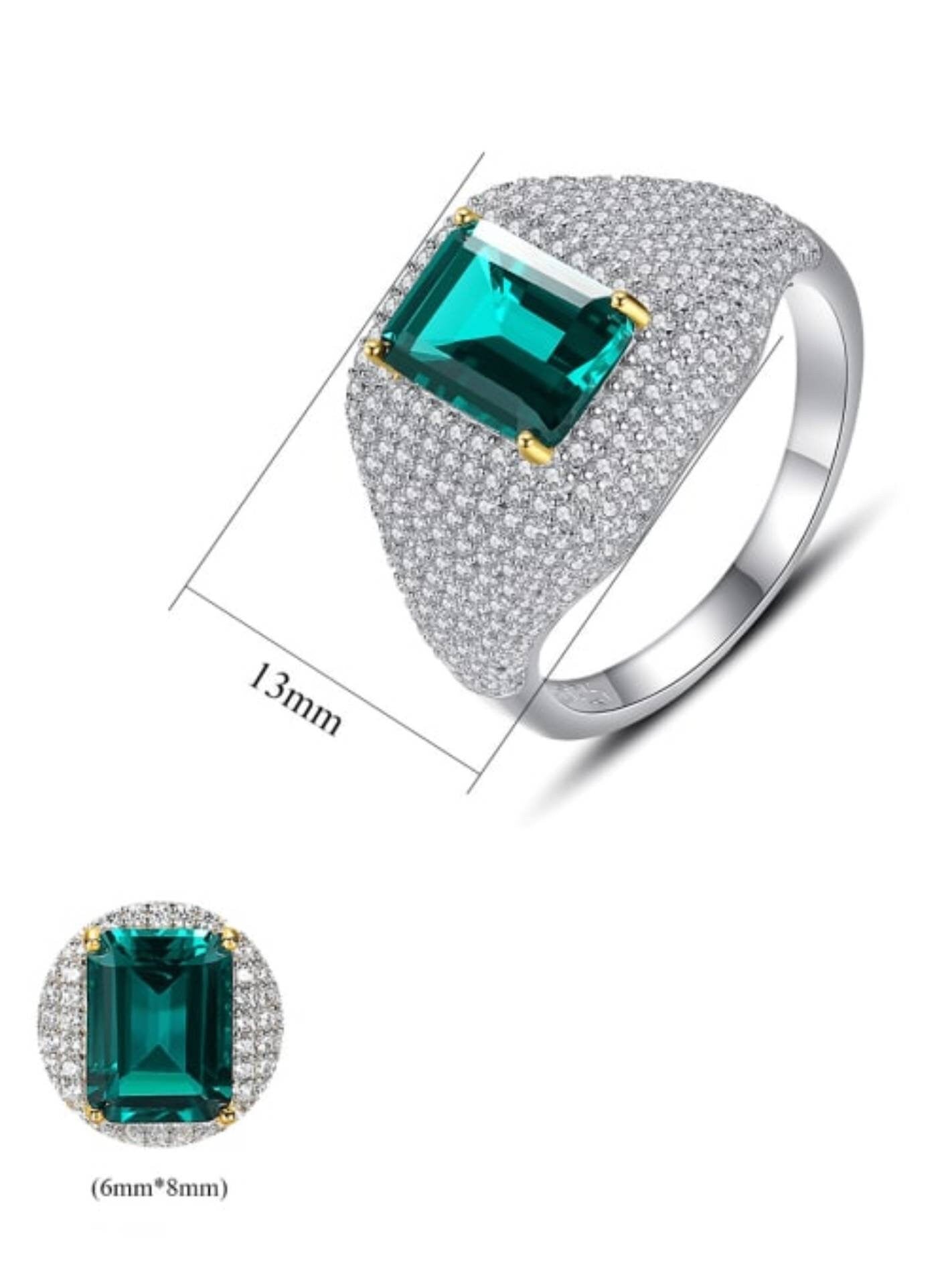 2ct Geometric ring, gemstone ring, anniversary gift, may birthstone, luxury, engagement ring, antique design, anniversary gift