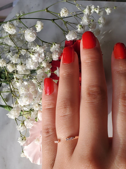 Open Ring with CZ End Caps, Anniversary Gift, rose gold ring, Present Future Ring, promise ring, Open Stackable Ring, Dainty Wedding Band
