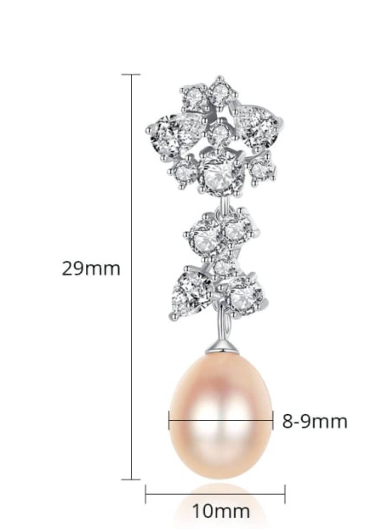 Pearl drop earrings, Wedding Earrings, Bridal earrings, Pearl cluster earrings, anniversary gift, water drop earring, jewellry, gift for her