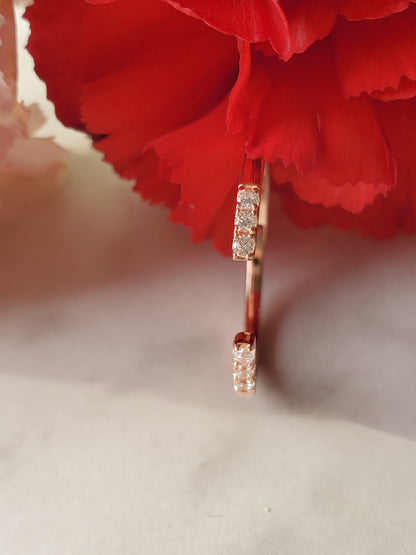 Open Ring with CZ End Caps, Anniversary Gift, rose gold ring, Present Future Ring, promise ring, Open Stackable Ring, Dainty Wedding Band