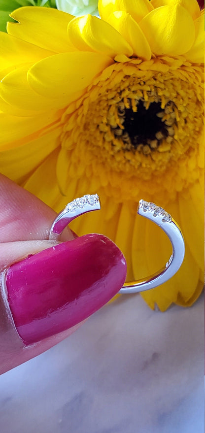 Open Ring with CZ End Caps, minimal jewelry, Anniversary Gift, Present Future Ring, promise ring, Open Stackable Ring, Dainty Wedding Band