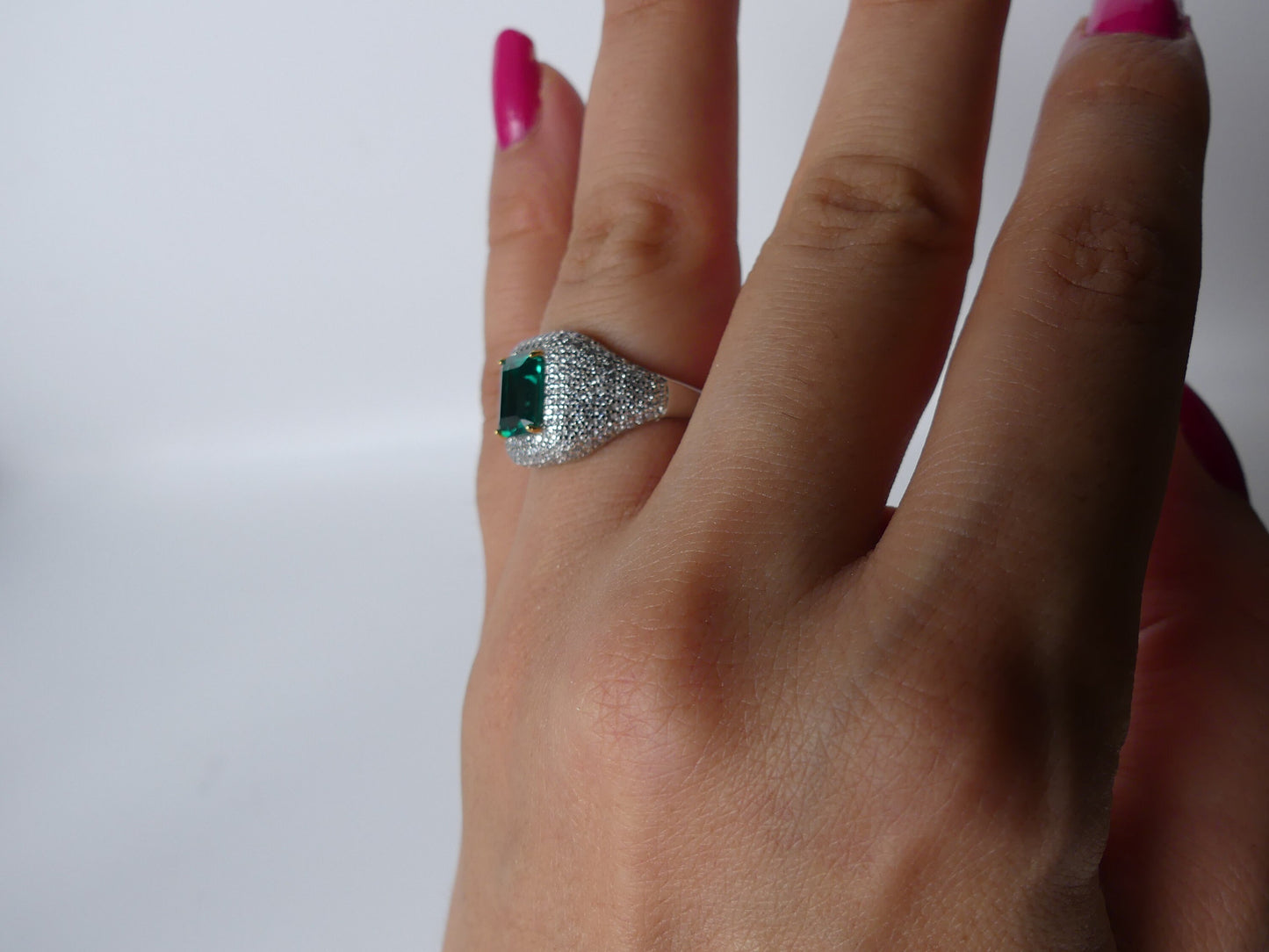 2ct Geometric ring, gemstone ring, anniversary gift, may birthstone, luxury, engagement ring, antique design, anniversary gift