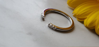 Open Ring with CZ End Caps, minimal jewelry, Anniversary Gift, Present Future Ring, promise ring, Open Stackable Ring, Dainty Wedding Band