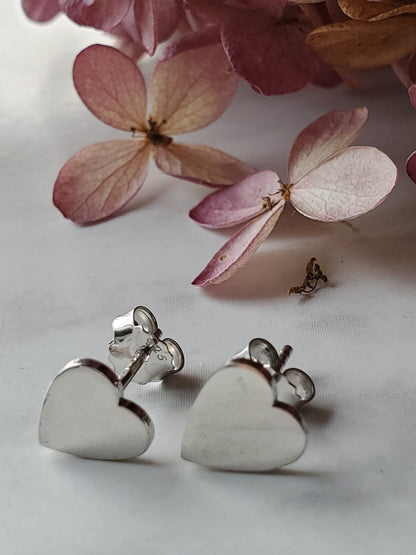 Heart Stud Earrings, Dainty Heart Stud Earrings, silver Heart Stacking Earrings, Tiny Stud Earrings, valentines day gifts for her