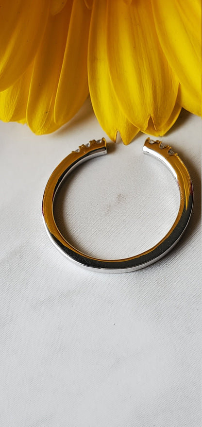 Open Ring with CZ End Caps, minimal jewelry, Anniversary Gift, Present Future Ring, promise ring, Open Stackable Ring, Dainty Wedding Band