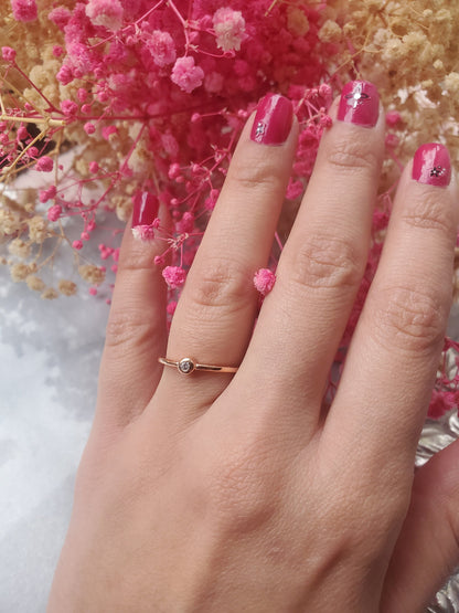 14k solid gold bezel ring, Thin ring, Delicate ,stackable ring, simple ring, rose gold ring, 925 sterling silver or 14k solid gold, engagement ring, minimalist ring