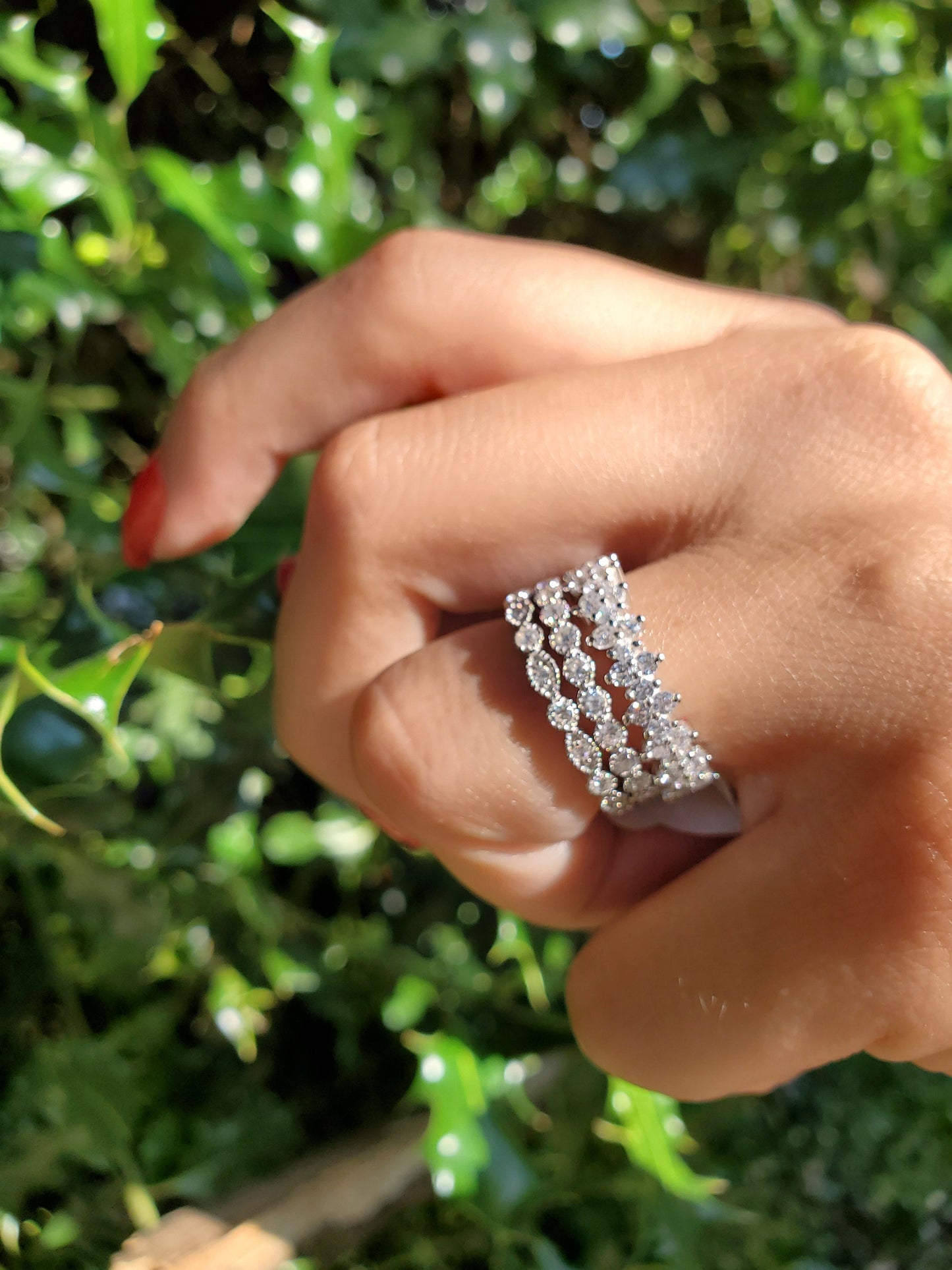 3pcs engagement ring ,Curved Wedding Band, eternity bands, 925Sterling Silver, pave wedding band, anniversary gift, jewelry