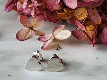 Heart Stud Earrings, Dainty Heart Stud Earrings, silver Heart Stacking Earrings, Tiny Stud Earrings, valentines day gifts for her