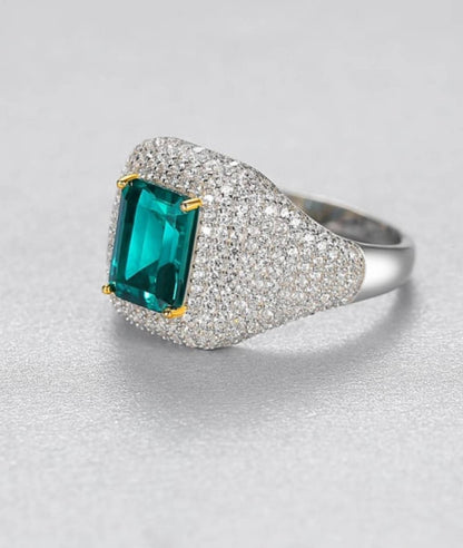 2ct Geometric ring, gemstone ring, anniversary gift, may birthstone, luxury, engagement ring, antique design, anniversary gift