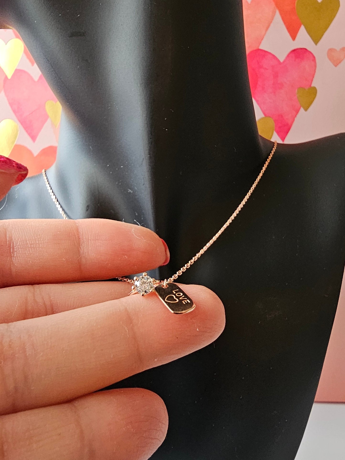 love necklace, 925 Sterling Silver, Minimalist Necklace, delicate Necklace, ring pendant, rose gold necklace, Teen Girl gift, gift for her