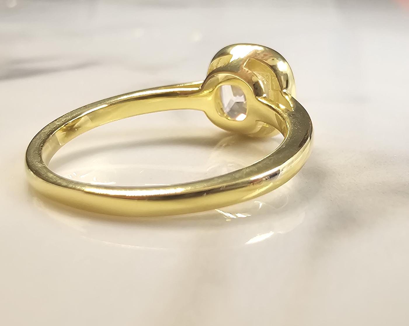 2ct cushion cut ring, 925 sterling silver high carbon diamond white solitaire ring, minimalist band ring, engagement ring, bezel ring